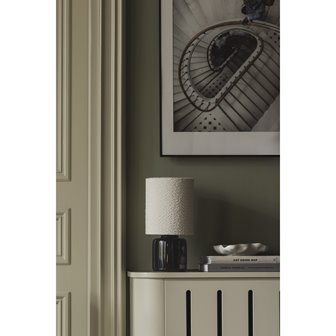 Czarna lampa stołowa japandi boucle Florian 39cm